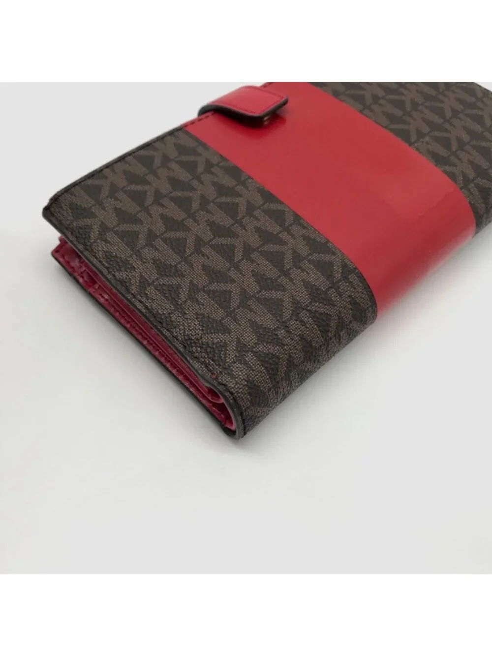 Michael Kors Logo Jet Set Crimson Double Zip Wristlet
